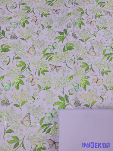 Vízhatlan mintás ív 70x100cm - Lepke mintás - Világos Lila