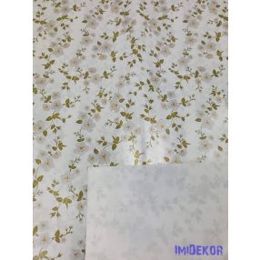 Vízhatlan mintás ív 70x100cm - Barackvirágos - Fehér