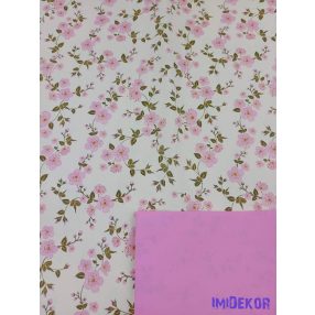   Vízhatlan mintás ív 70x100cm - Barackvirágos - Rózsaszín
