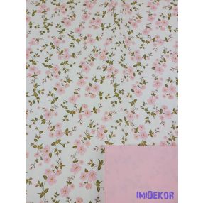   Vízhatlan mintás ív 70x100cm - Barackvirágos - Babarózsaszín