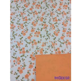 Vízhatlan mintás ív 70x100cm - Barackvirágos - Narancs