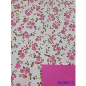 Vízhatlan mintás ív 70x100cm - Barackvirágos - Pink