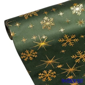   Karácsonyi bársony dekorációs anyag, asztali futó, 28cm x 2.7m - Sötétzöld