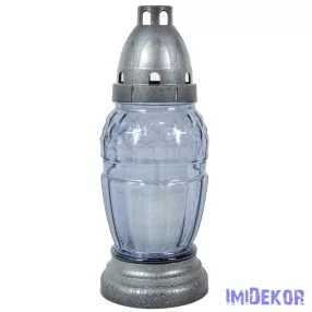 Egyszerű üvegmécses 20 cm - Ezüst