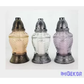 Köpeny mintás üvegmécses 24 cm - Light Mix